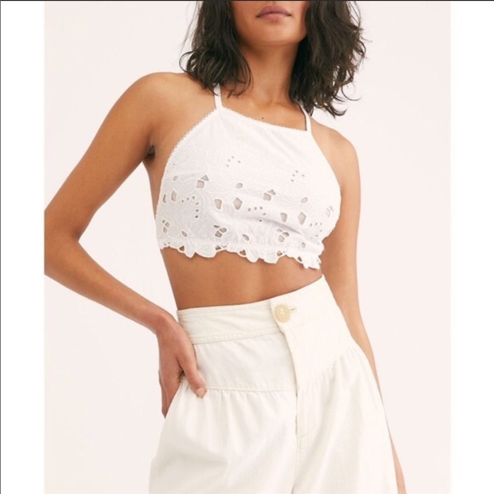 Free People June High Neck white Bralette